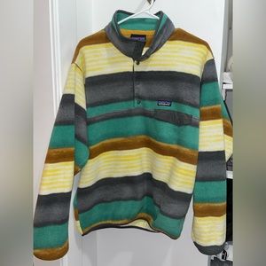 Striped Patagonia Synchilla Fleece Pullover - Medium